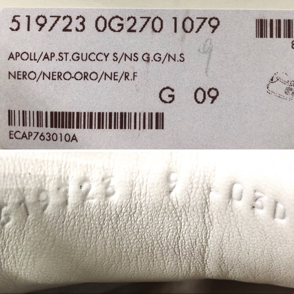 GUCCI Guccy Mens Black Falacer Sneaker Size 10 - Picture 8 of 8